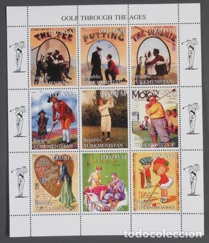 Sellos: TURKMENISTAN 1999 SHEET MNH GOLF GOLFE DEPORTES SPORTS