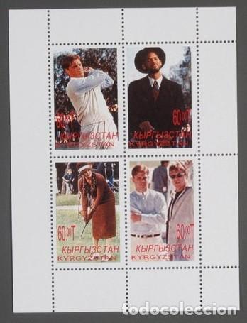 Sellos: KYRGYZSTAN 1999 SHEET MNH CINE CINEMA ACTORES ACTORS ACTRICES ACTRESSES GOLF GOLFE DEPORTES SPORTS