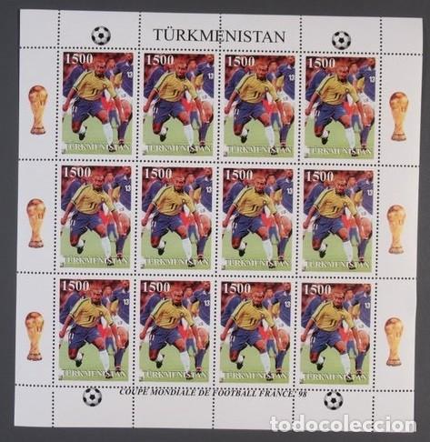 Sellos: TURKMENISTAN 1997 SHEET MNH COPA DEL MUNDO DE FUTBOL DE FRANCIA MUNDIAL FOOTBALL DEPORTES SPORTS