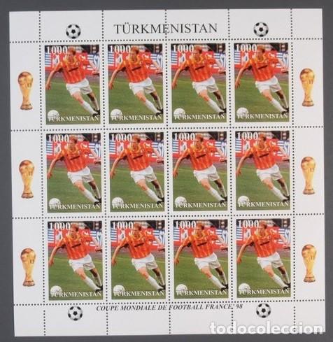 Sellos: TURKMENISTAN 1997 SHEET MNH COPA DEL MUNDO DE FUTBOL DE FRANCIA MUNDIAL FOOTBALL DEPORTES SPORTS
