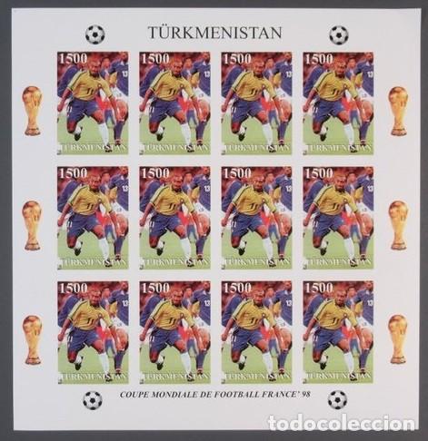 Sellos: TURKMENISTAN 1997 SHEET MNH IMPERF COPA DEL MUNDO DE FUTBOL DE FRANCIA MUNDIAL FOOTBALL DEPORTES