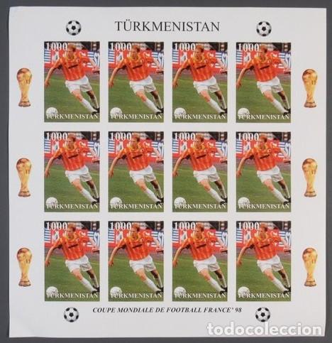 Sellos: TURKMENISTAN 1997 SHEET MNH IMPERF COPA DEL MUNDO DE FUTBOL DE FRANCIA MUNDIAL FOOTBALL DEPORTES