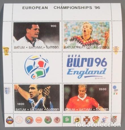 Sellos: BATUM 1996 SHEET MNH EUROCOPA INGLATERRA FOOTBALL UEFA FUTBOL SOCCER FUSSBALL DEPORTES SPORTS