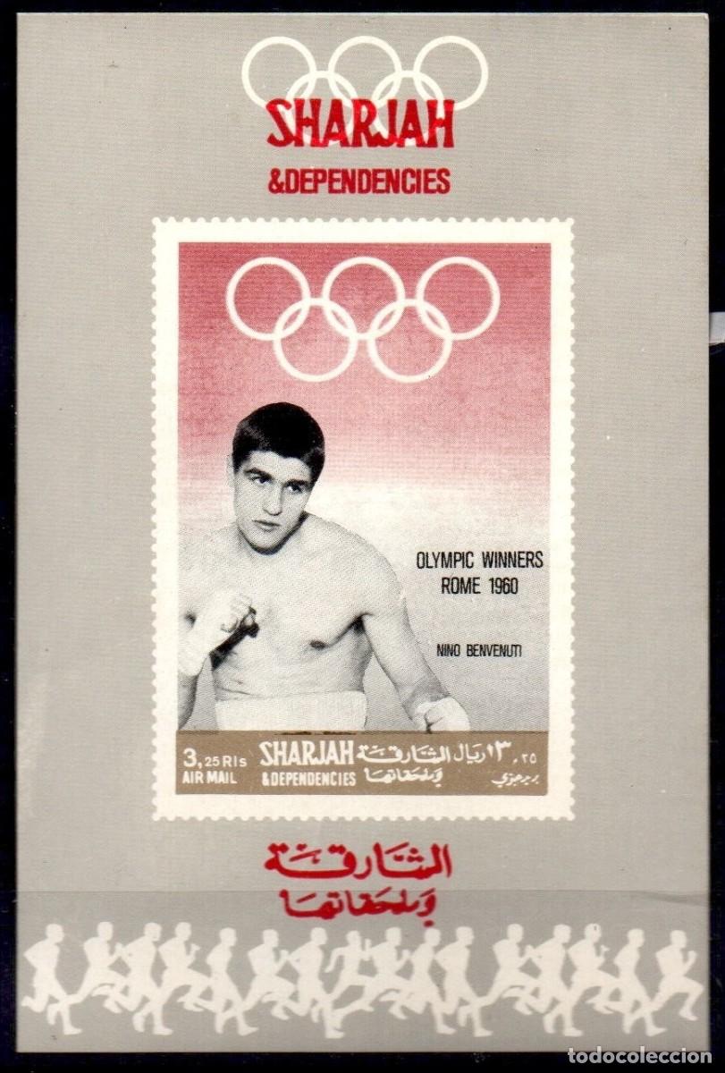 Sellos: SHARJAH 1968 SHEET DELUXE MNH IMPERF ROMA NINO BENVENUTI OLYMPIC GAMES JUEGOS OLIMPICOS DEPORTES