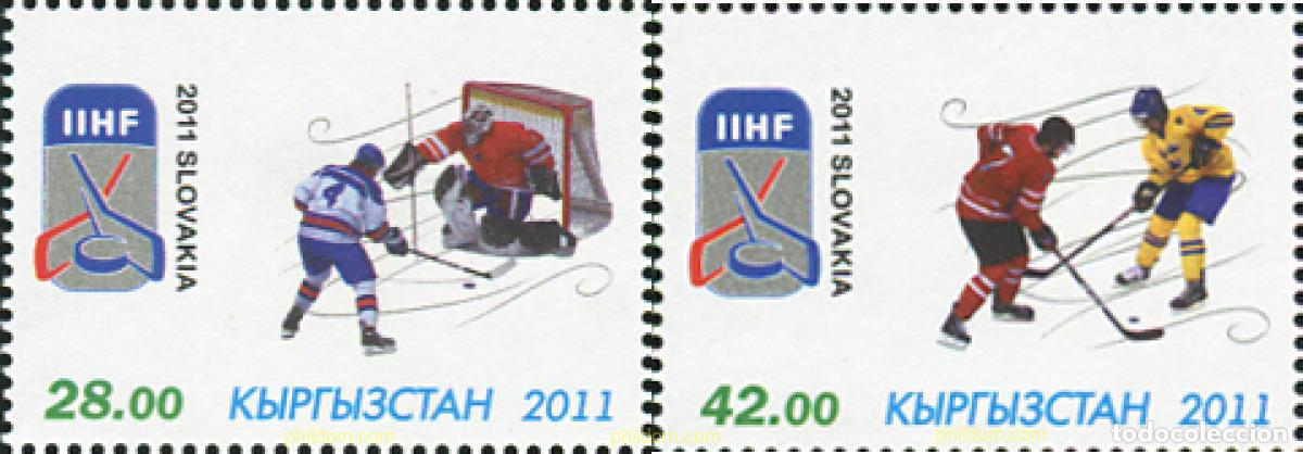 Sellos: 337682 MNH KIRGUIZISTAN 2011 CONMEMORACION DEL HOCKEY SOBRE HIELO DE ESLOVAQUIA
