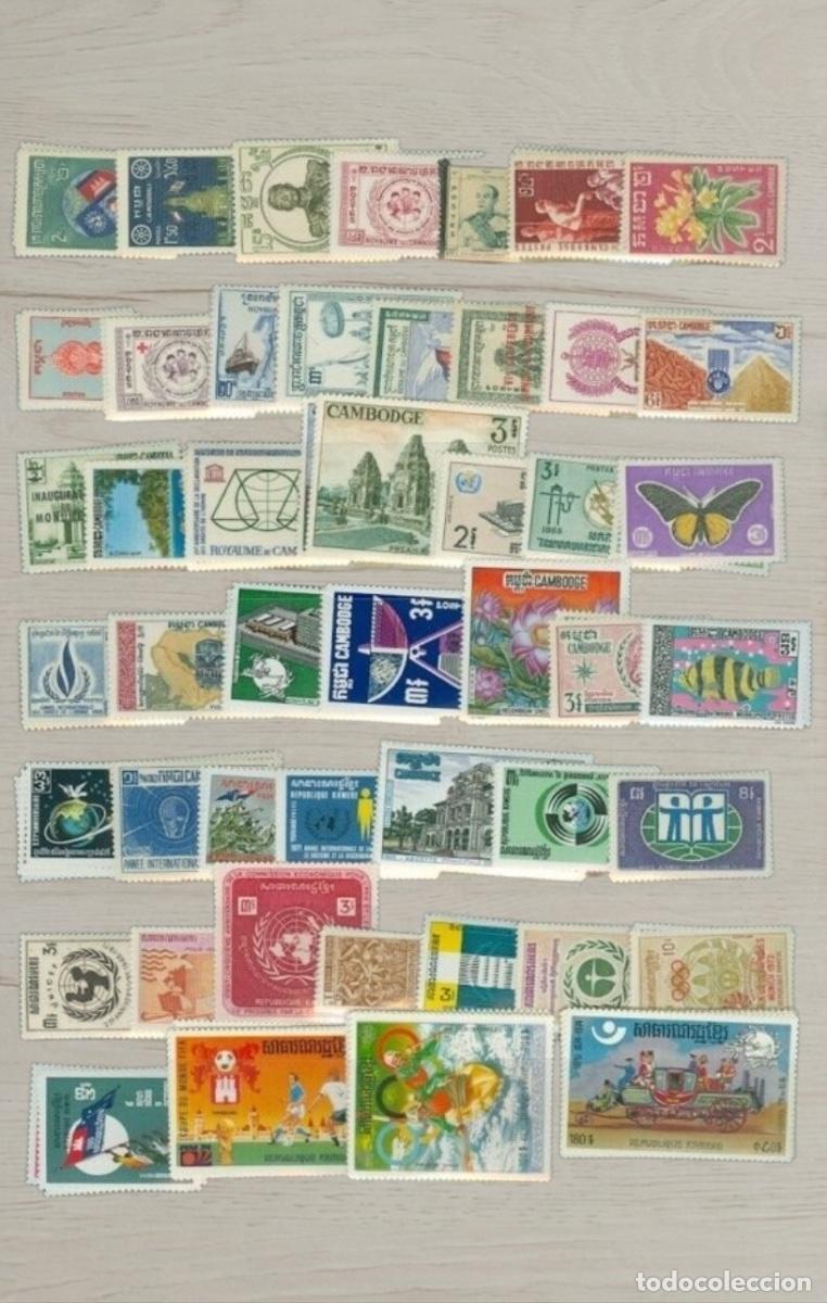 Sellos: Gran Lote 51 Sellos de Camboya (Cambodge) - Varios Motivos y &Eacute;pocas - Usados/Nuevos
