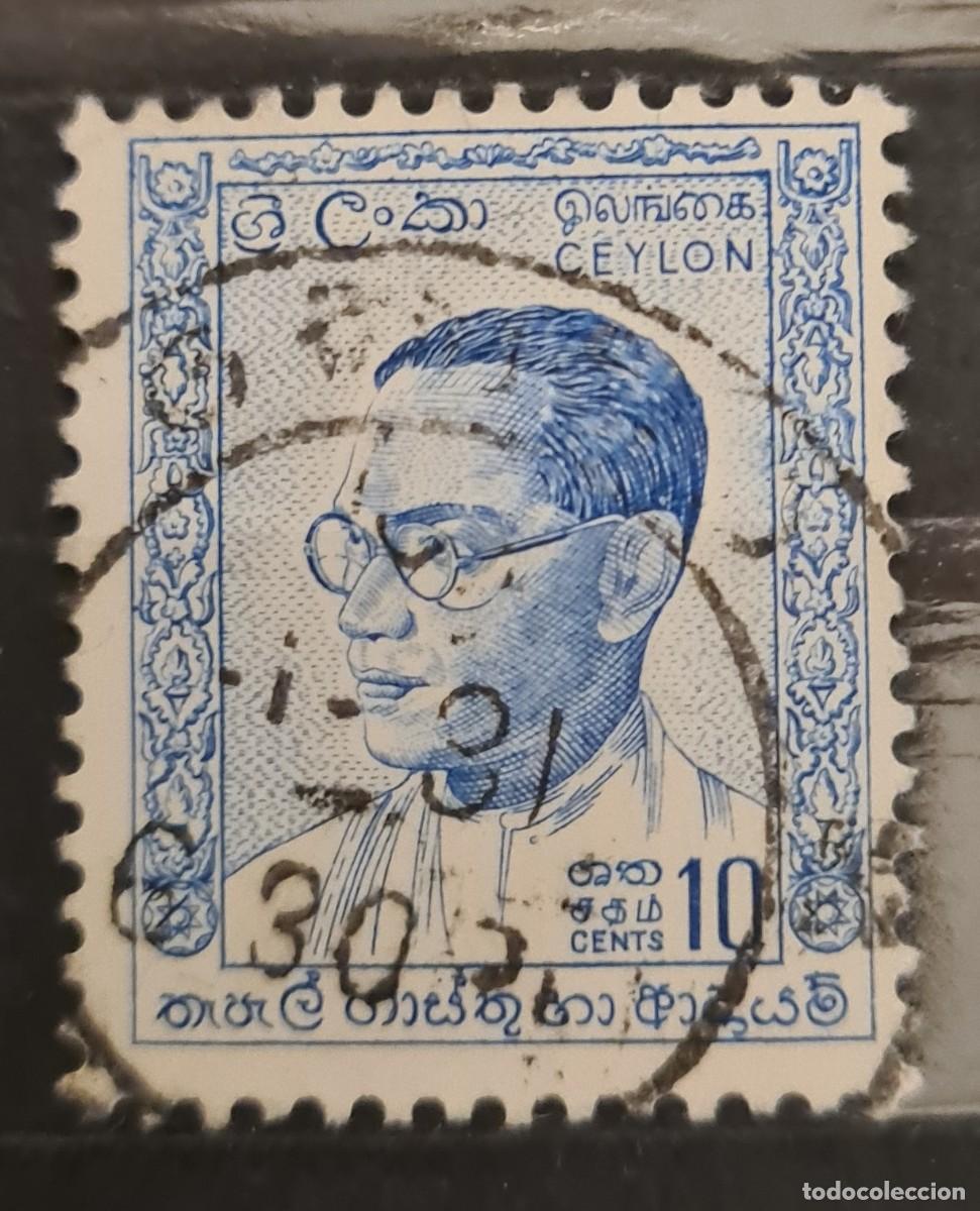 Sellos: Sello usado de Ceylan 1963: en memoria de S.W.R.D. Bandaranaike, antiguo primer ministro