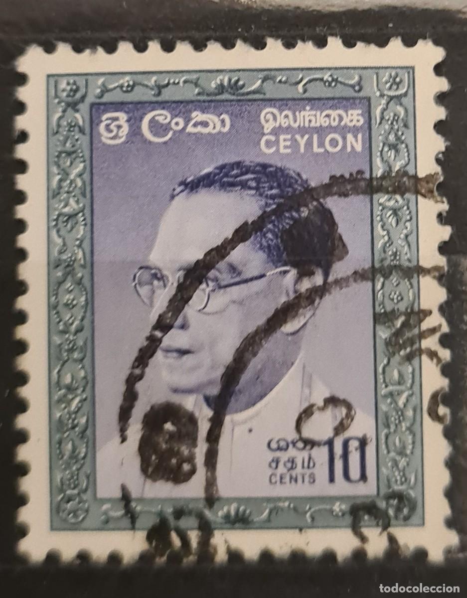 Sellos: Sello usado de Ceylan 1964: en memoria de S.W.R.D. Bandaranaike, antiguo primer ministro