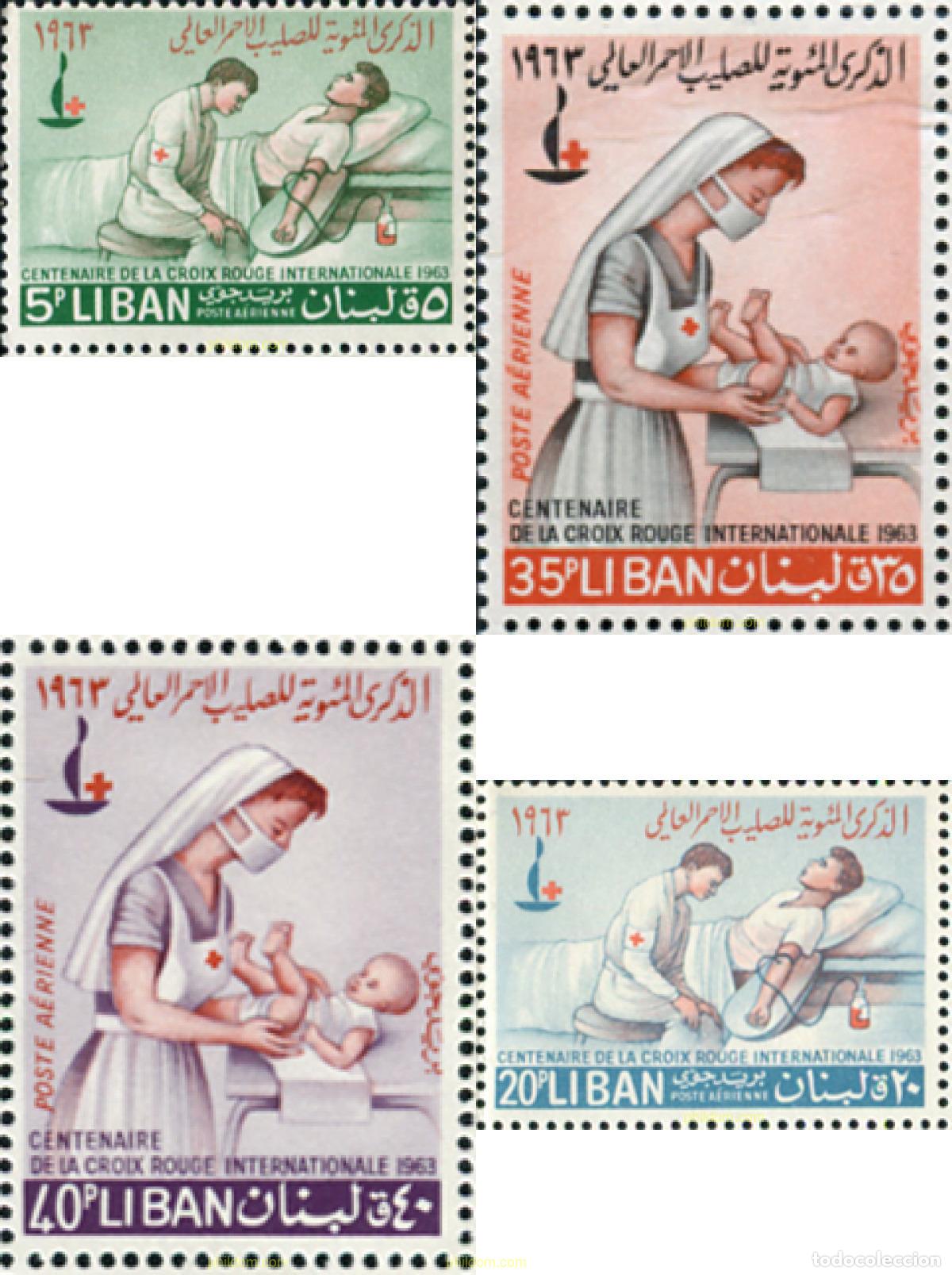 Sellos: 338614 MNH LIBANO 1963 CRUZ ROJA