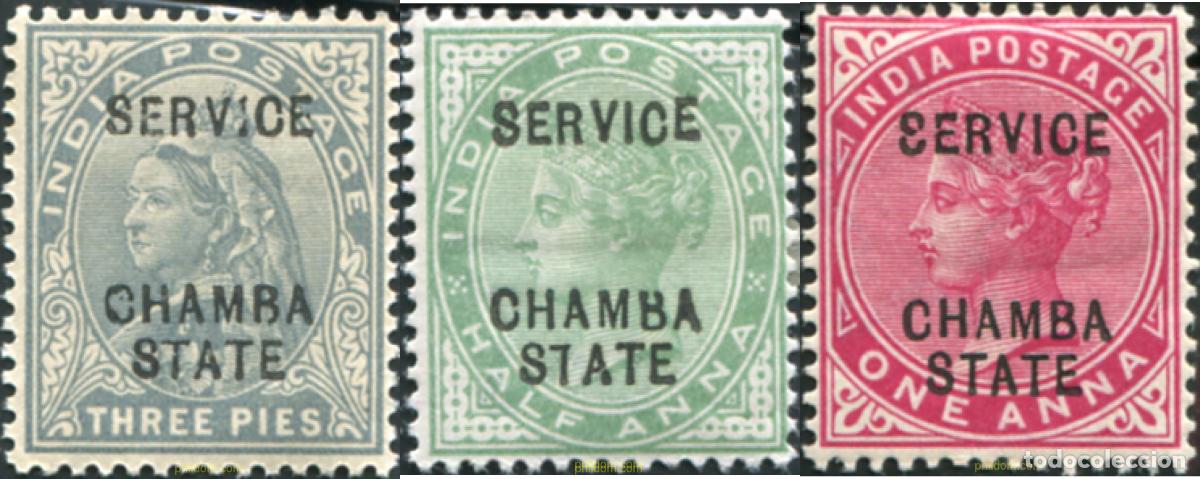 Sellos: 791605 HINGED CHAMBA 1902 SELLOS DE INDIA INGLESA DE 1903-04 SOBRECARGADOS