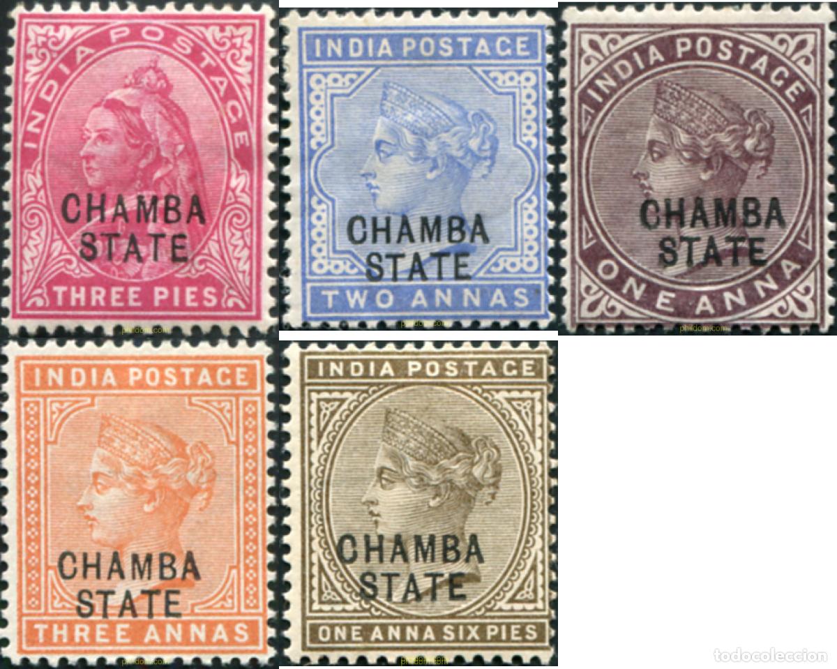 Sellos: 791600 HINGED CHAMBA 1886 SELLOS DE INDIA INGLESA DE 1874-92 SOBRECARGADOS