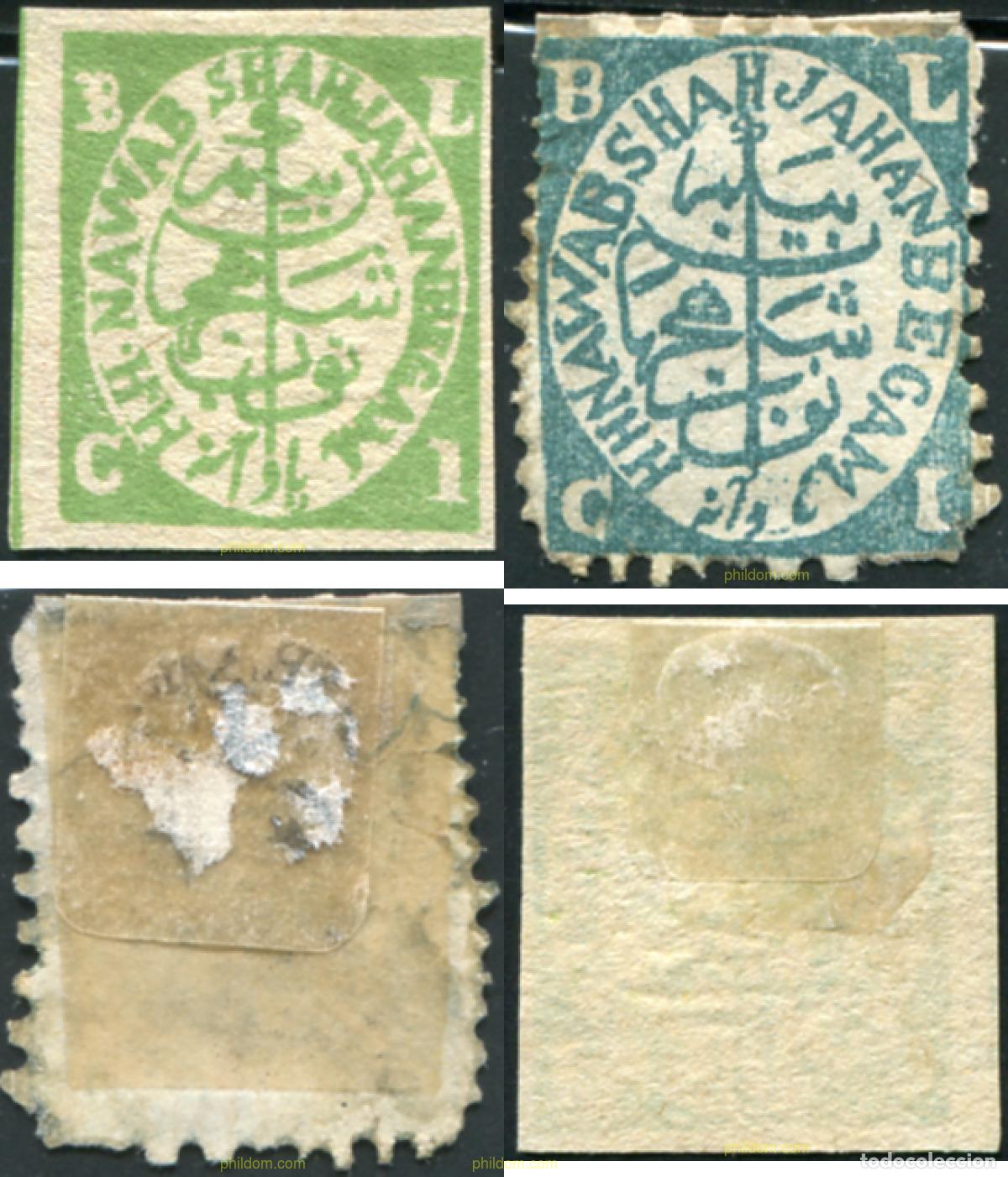Sellos: 791579 HINGED BHOPAL 1884 LETRAS EN LAS ESQUINAS