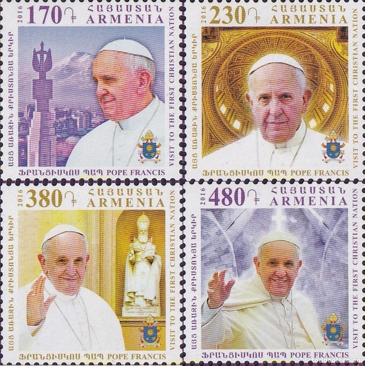 Sellos: 734526 MNH ARMENIA 2016 VISITA DEL PAPA FRANCISCO A LA PRIMERA NACI&oacute;N DE LA CRISTIANDAD