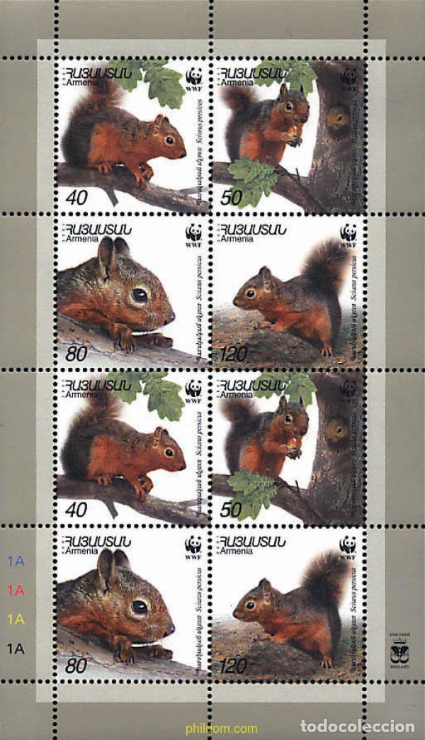 Sellos: 190919 MNH ARMENIA 2001 ARDILLA DE PERSIA