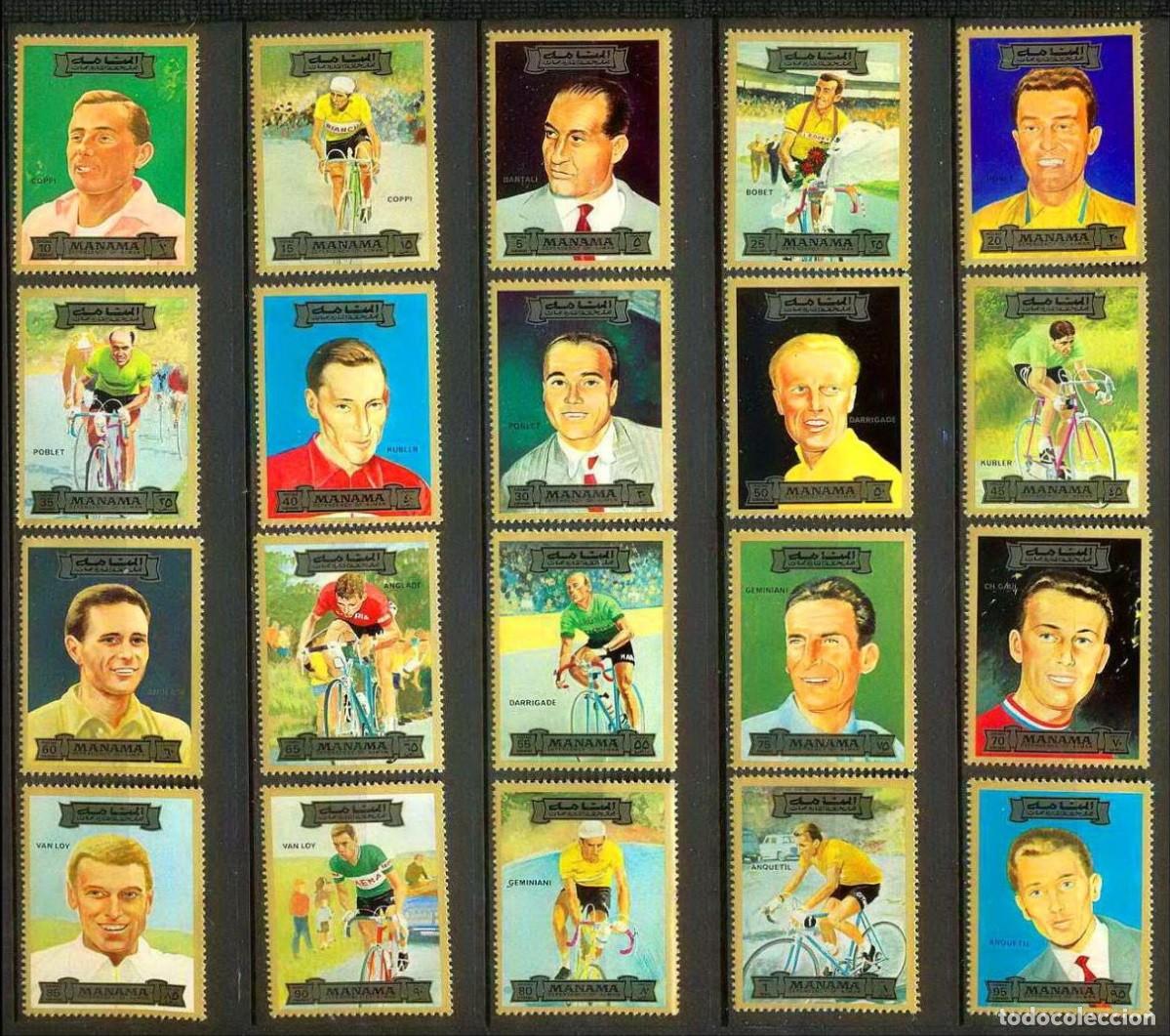 Sellos: MANAMA 1971 SERIE 20 STAMPS MNH GANADORES DEL TOUR DE FRANCIA CICLISTAS CYCLISTS DEPORTES SPORTS