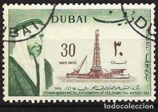 Sellos: Dubai 1966 - Mi 66 - YT A 78 - Plataforma petrol&iacute;fera en alta mar ( A&eacute;reo )