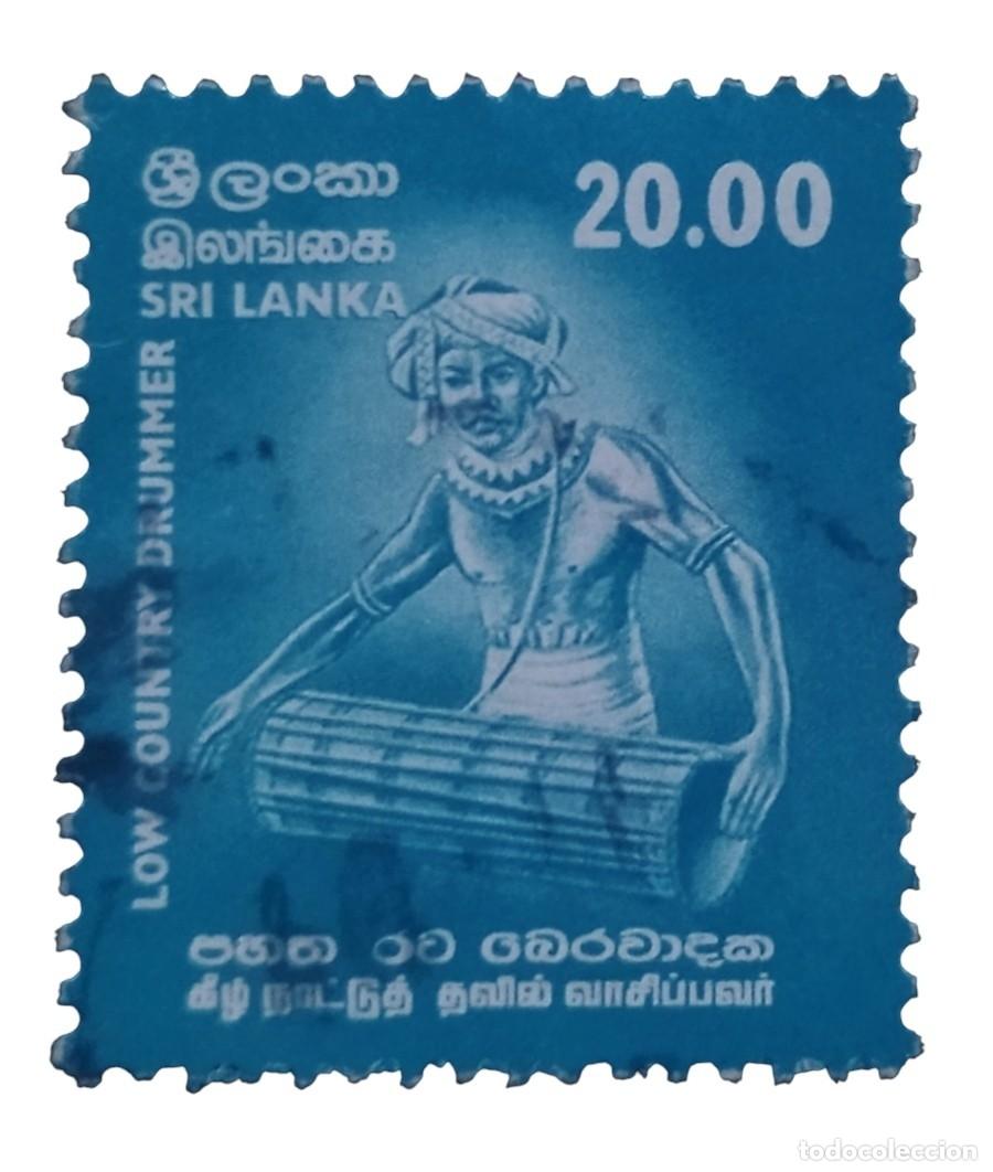 Sellos: SRI LANKA 2001. M&uacute;sica - Bateristas de 2001. USADO.