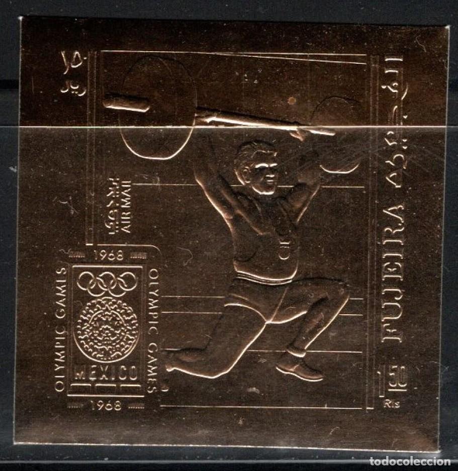 Sellos: FUJEIRA 1968 STAMP MNH IMPERF GOLD MEXICO JUEGOS OLIMPICOS OLYMPIC GAMES JEUX OLYMPIQUES DEPORTES
