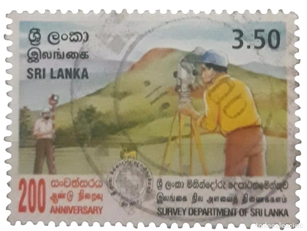Sellos: SRI LANKA 2000 Bicentenario del Departamento de Topograf&iacute;a de Sri Lanka. USADO.