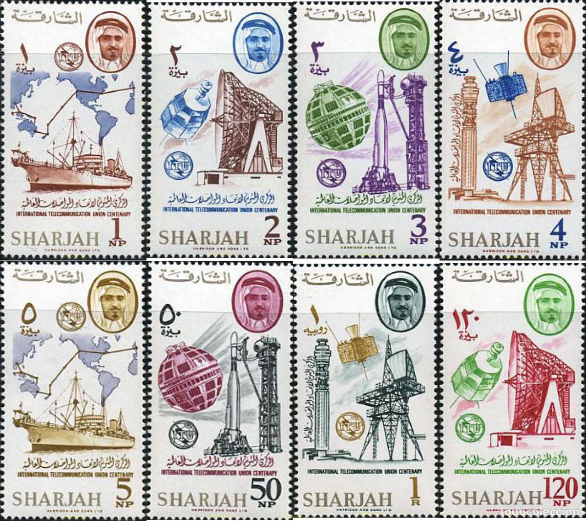 Sellos: 179720 MNH SHARJAH 1965 CENTENARIO DE LA UNION INTERNACIONAL DE LAS TELECOMUNICACIONES