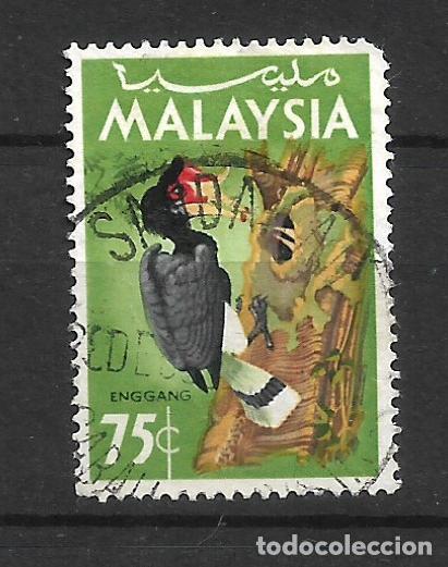 Sellos: MALASIA 1965 scott 23 usado aves- 10/4