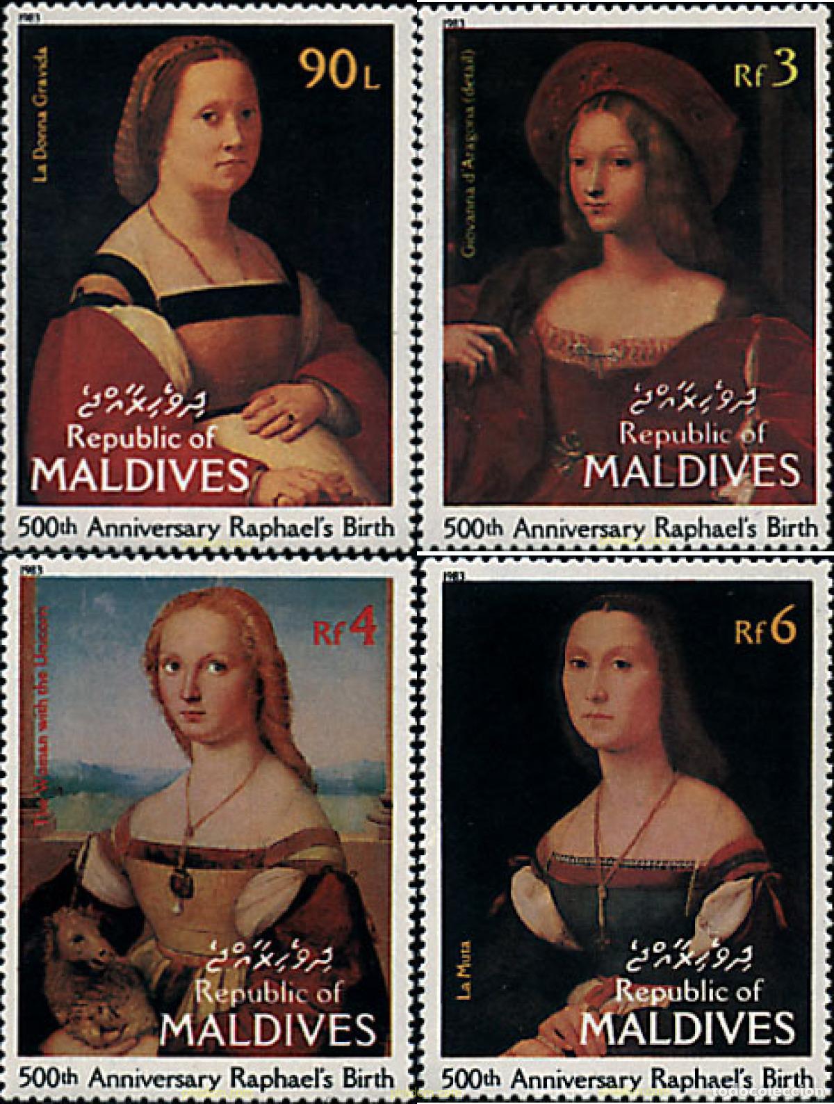 Sellos: 191631 MNH MALDIVAS 1983 500 ANIVERSARIO DEL NACIMIENTO DE RAFFAEL