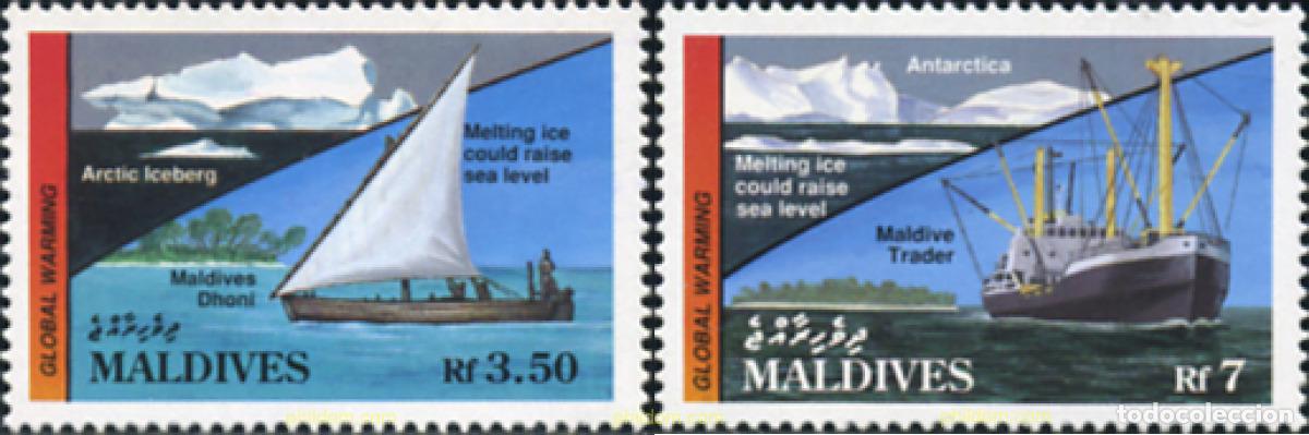 Sellos: 370891 MNH MALDIVAS 1991 CALENTAMIENTO GLOBAL