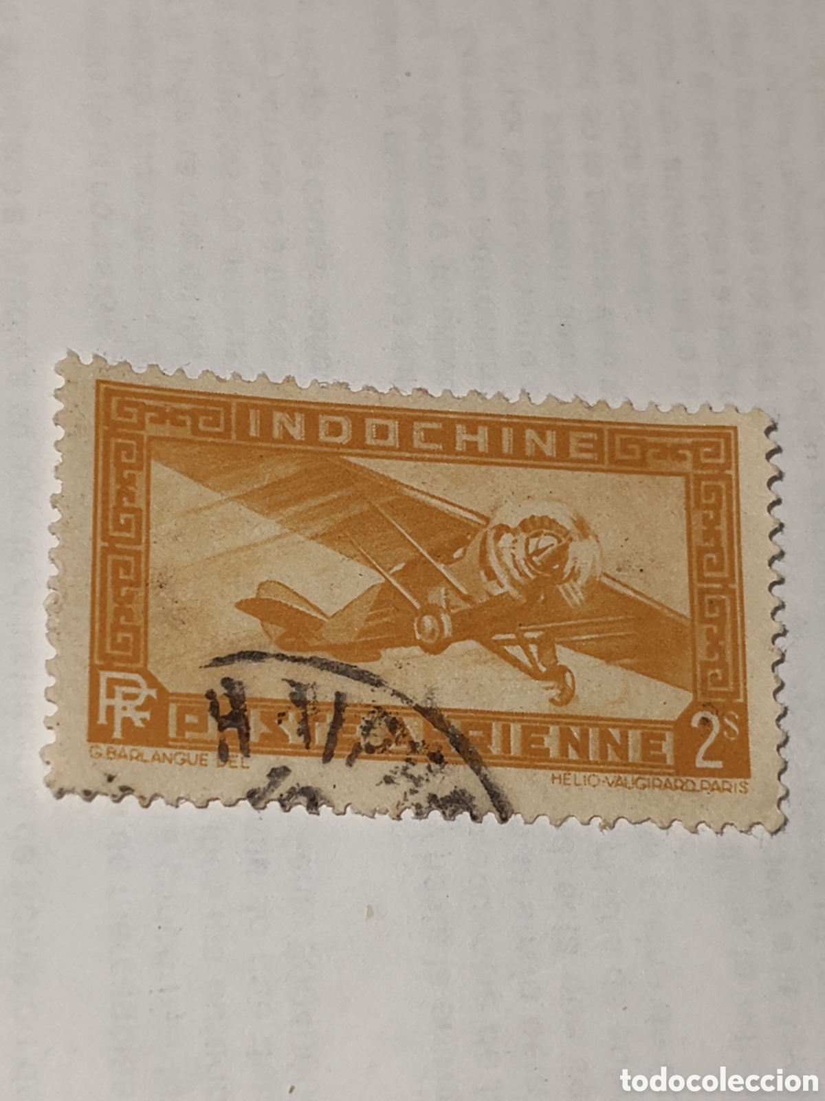 Sellos: Sello de Indochina francesa aviaci&oacute;n cl&aacute;sica 1933-41