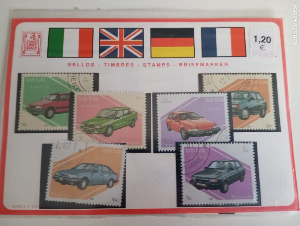 Sellos: LAOS, SERIE DE COCHES. .
