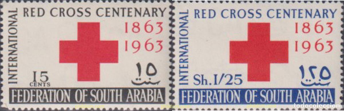 Sellos: 613603 MNH ARABIA DEL SUR 1963 CENTENARIO DE LA CRUZ ROJA