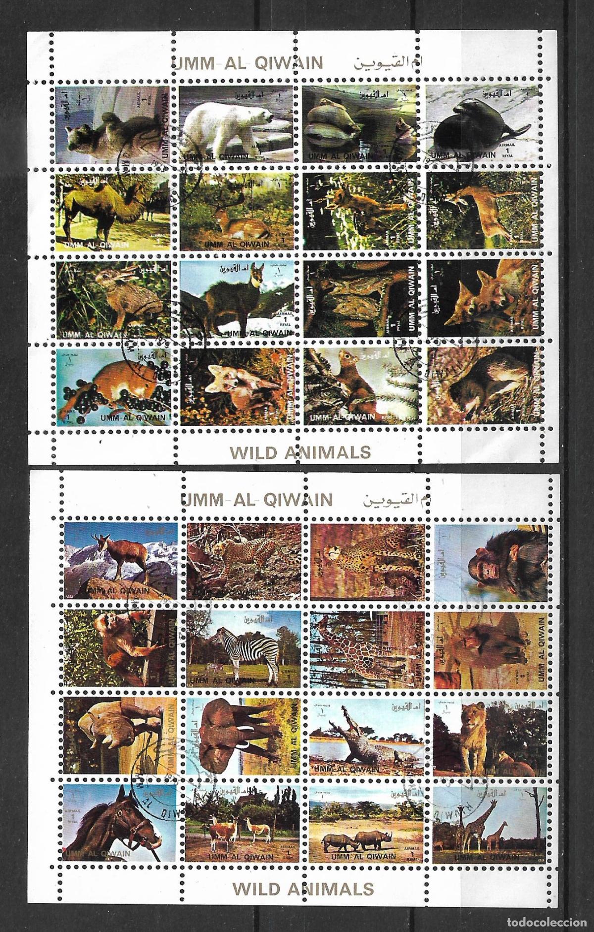 Sellos: umm al qiwain hojas bloque usado fauna - 29/5