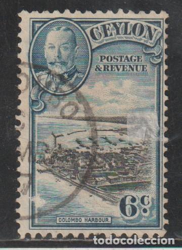 Sellos: CEYLON BRITANICA - CEYLAN // YVERT 240 // 1935-36 ... USADO - LIGERO RASGU&Ntilde;O EN ANVERSO
