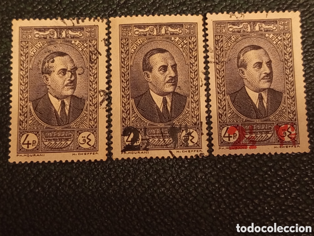 Sellos: L&iacute;bano 1930 - Presidente Charles Debbas (Michel #100, 126, 128 / Yvert #98)