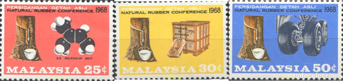 Sellos: 231001 MNH MALASIA 1968 COMFERENCIA SOBRE EL CAUCHO NATURAL EN KUALA LAMPUR