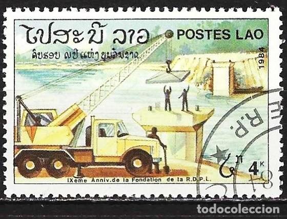 Sellos: Laos 1984 - Mi 799 - YT 615 - Construcci&oacute;n de una presa