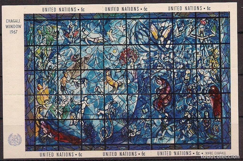 Sellos: NACIONES UNIDAS - VENTANA CHAGALL 1967 - MNH