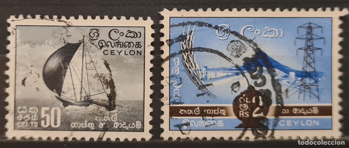 Stamps: Serie de sellos usados de Sri Lanka 1954