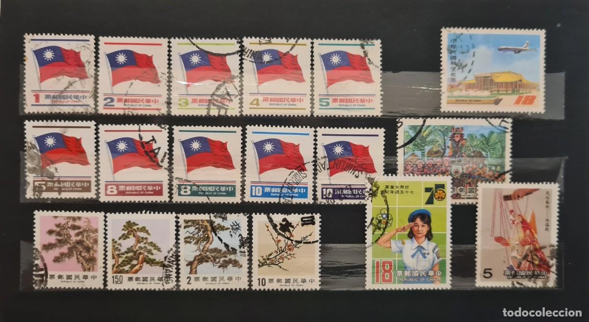 Sellos: Lote de 36 sellos usados de Taiwan