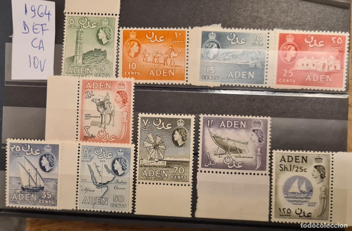 Stamps: Serie completa de sellos nuevos de Ad&eacute;n 1964: tipos de 1953-58