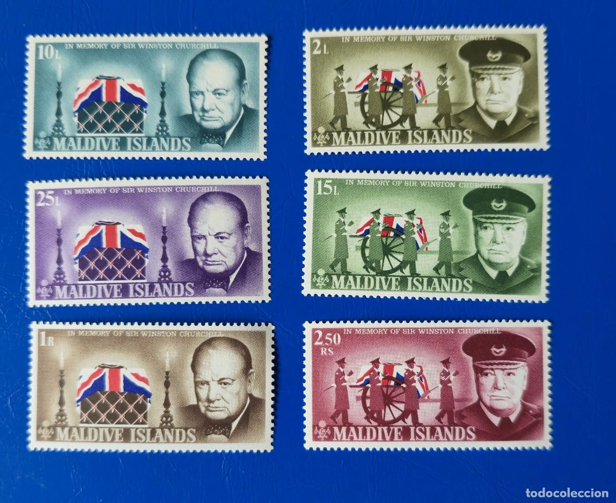 Stamps: 6 Sellos Nuevos Maldivas 1967 Sir Winston Churchill Serie Nueva - Michel 201-206 (escasos)