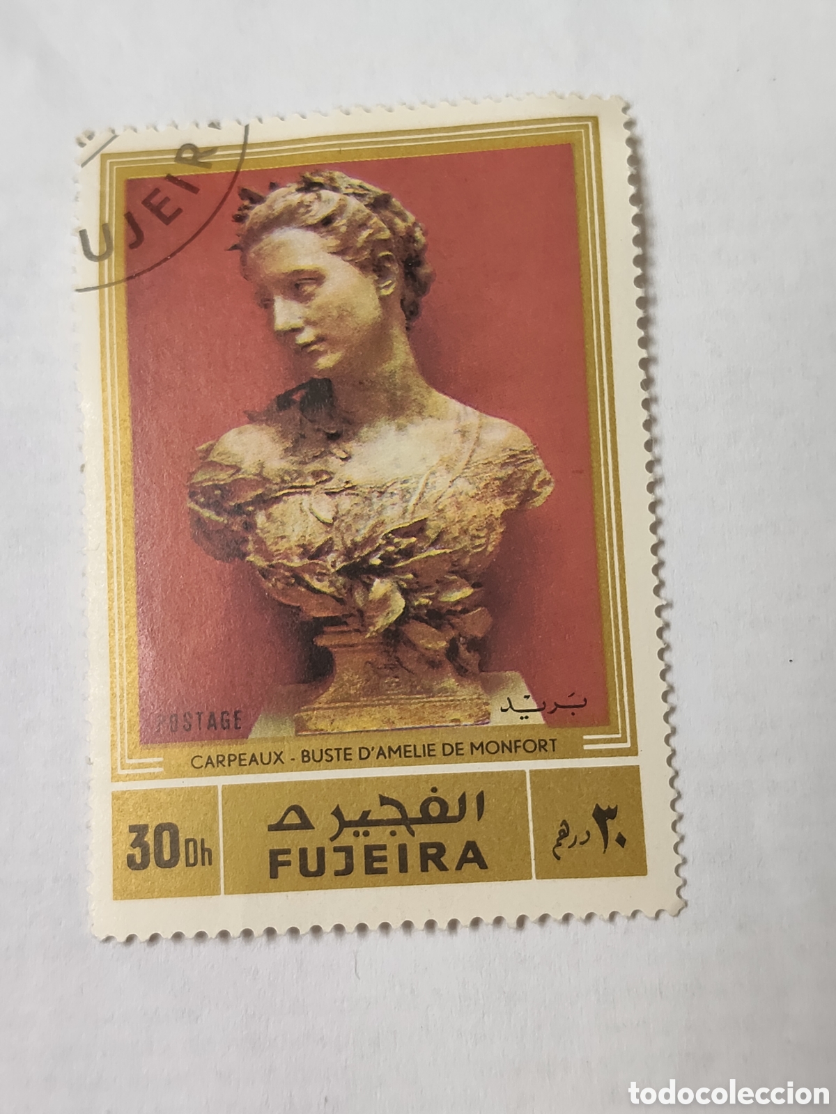 Sellos: Sello de Fujeira escultura de Amelie de Montfort esposa de Carpeaux 1972