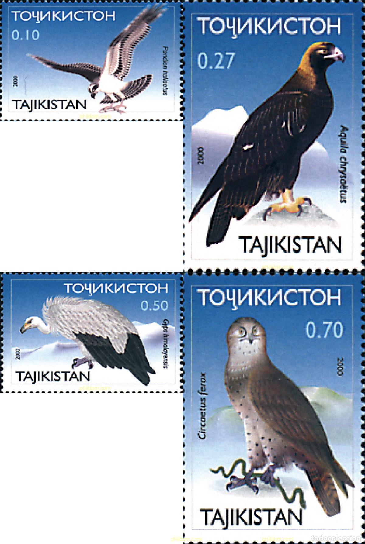 Sellos: 125356 MNH TAYIKISTAN 2001 AVES DE PRESA