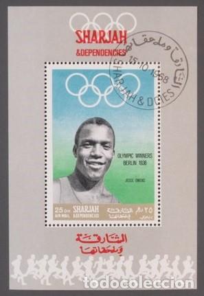 Sellos: SHARJAH 1968 SHEET DELUXE USED MNH JESSIE OWENS JUEGOS OLIMPICOS DE BERLIN OLYMPIC GAMES