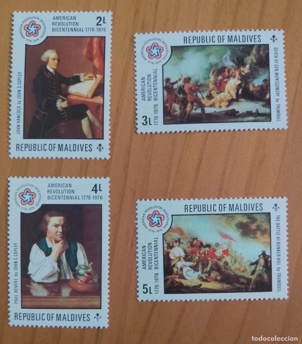 Sellos: MALDIVES, MALDIVAS - LOTE, BICENTENARIO REVOLUCI&Oacute;N AMERICANA 1776.1976 - VER DESCRIPCI&Oacute;N.