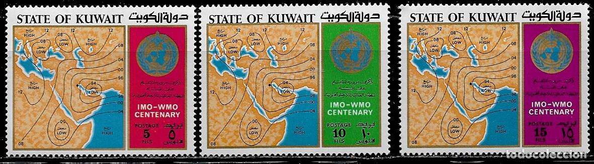 Sellos: KUWAIT 1973, SERIE Ivert 571/73 - DIA MUNDIAL DE LA METEOROLOGIA. MNH.