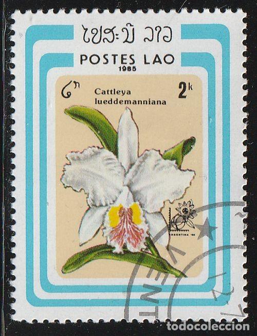 Sellos: Laos 1985 Scott 639 Sello * Flora Flores Orquideas Cattleya lueddemanniana Michel 840 Yvert 645