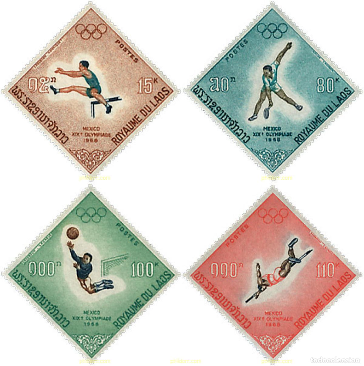 Sellos: 48046 MNH LAOS 1968 19 JUEGOS OLIMPICOS VERANO MEXICO 1968