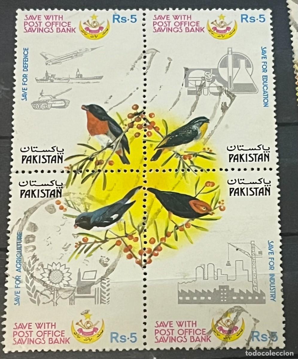 Sellos: PAKIST&Aacute;N-SELLOS A&Ntilde;O 1987-SEMANA DEL BANCO POSTAL DE AHORRO-AVES-USADOS-SERIE COMPLETA-DENTADO 13
