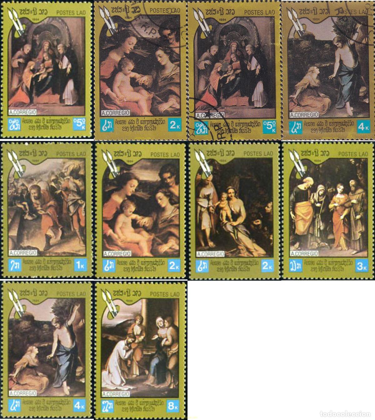 Sellos: 212232 MNH LAOS 1984 450 ANIVERSARIO DE LA MUERTE DE ANTONI ALLEGRI 'EL CORREGIO'