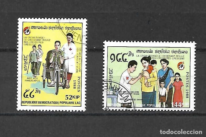Sellos: CRUZ ROJA: actos humanitarios en Laos , sellos a&ntilde;o 1988